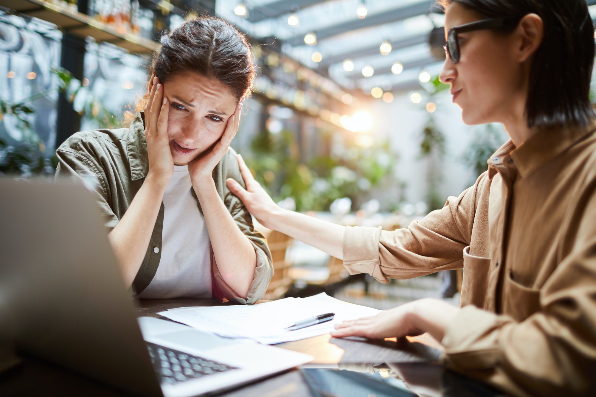Young woman losing money after failed campaign